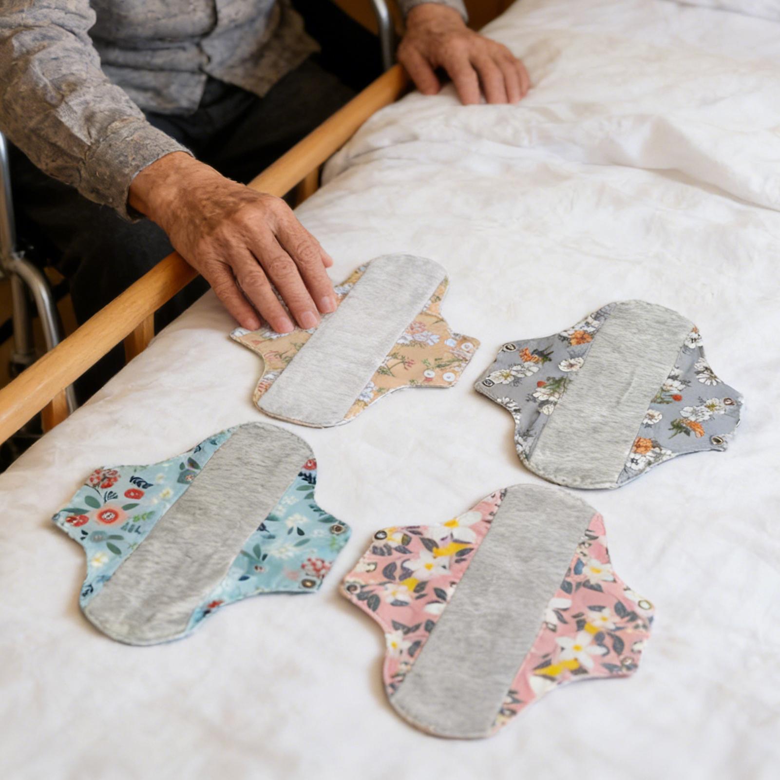 Cloth Pad Reusable - Serviettes hygiéniques réutilisables 4 pièces, anti-fuites,